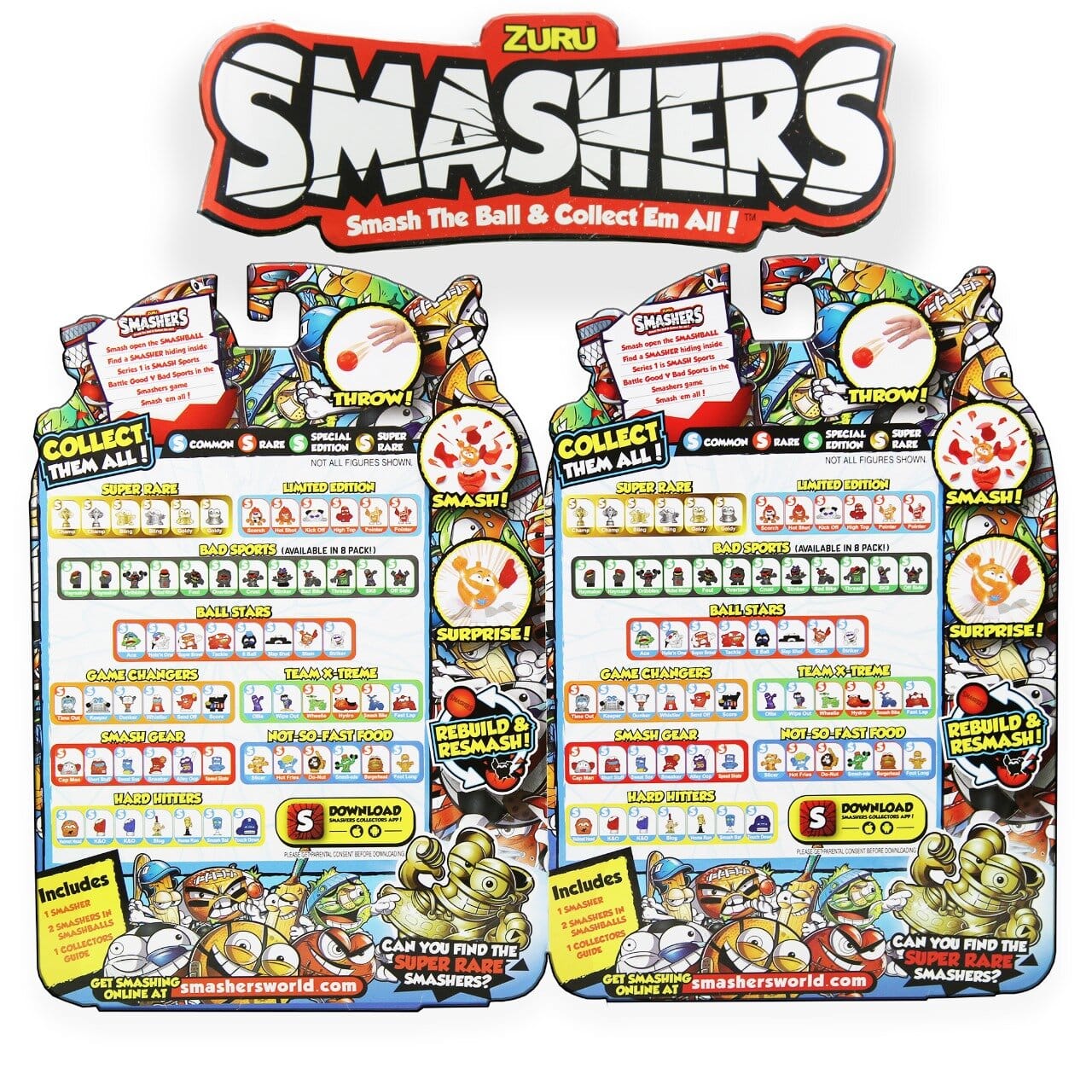Set of 2 Zuru Smashers Series 1 Collectibles 3 Pack Smash Balls