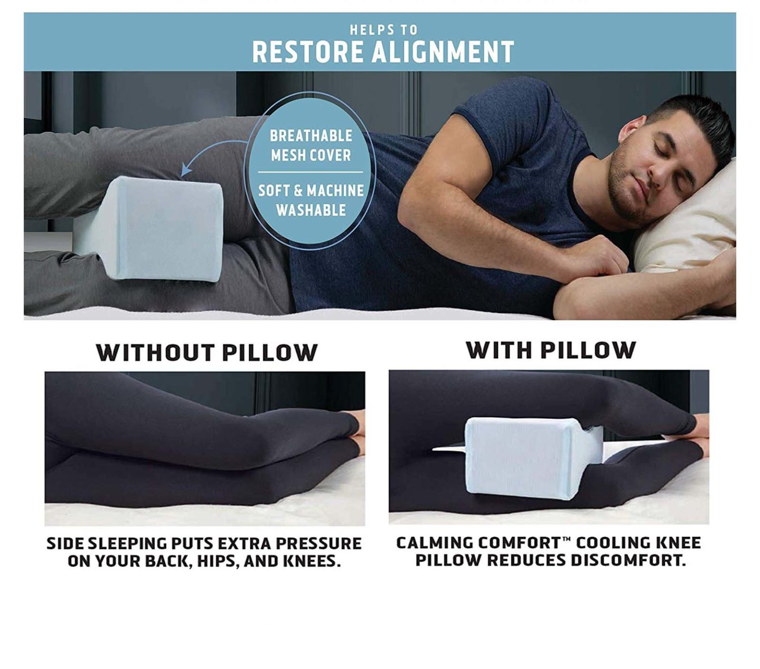 CALMING COMFORT COOLING KNEE PILLOW Best Of As Seen On TV