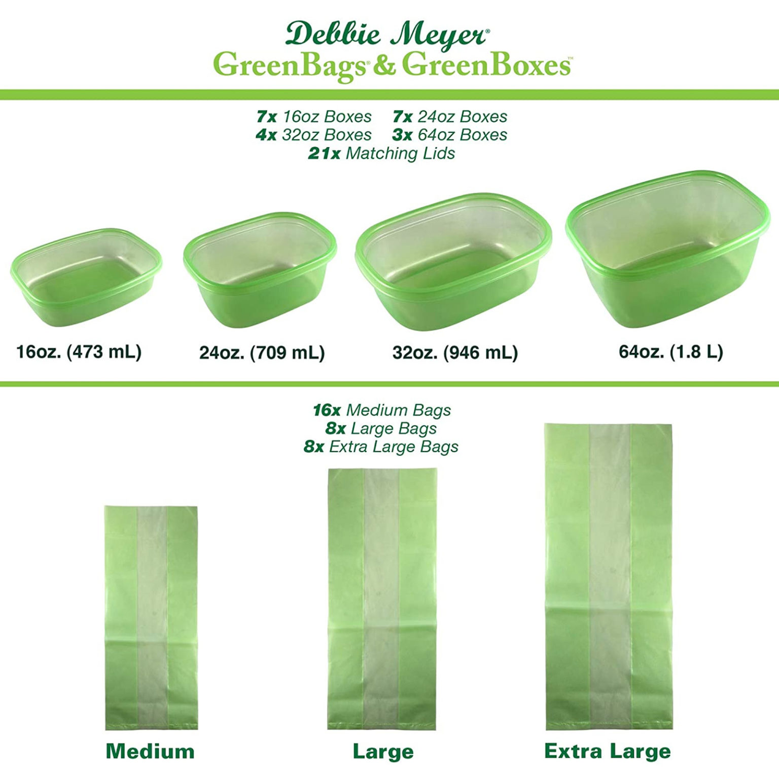 DEBBIE MEYER GREEN BOX 74 PIECE SET Best Of As Seen On TV