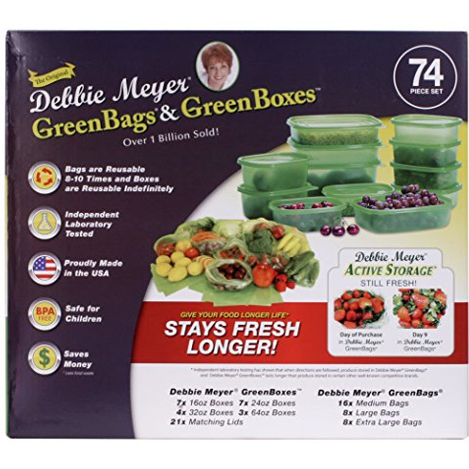 DEBBIE MEYER GREEN BOX 74 PIECE SET Best Of As Seen On TV