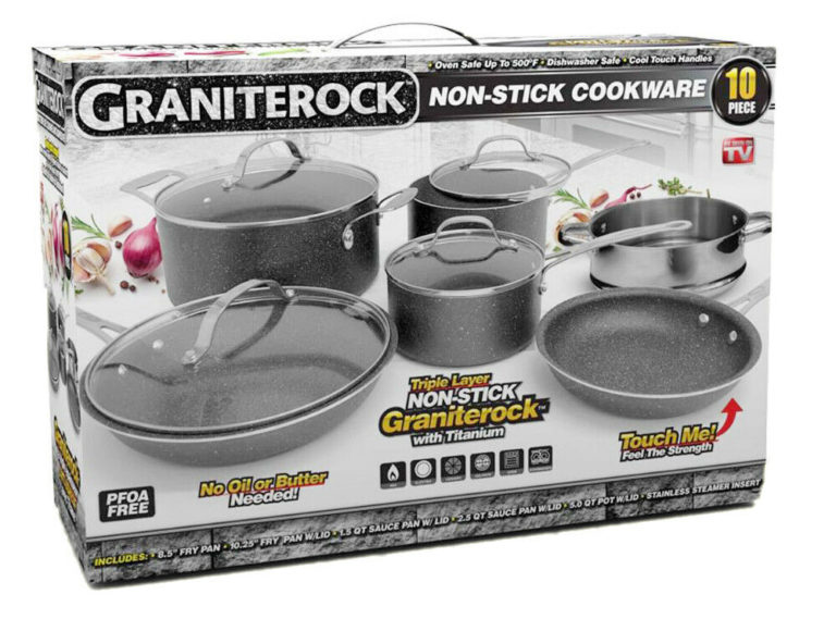 Graniterock 10Pc NonStick CookWare Best Of As Seen On TV
