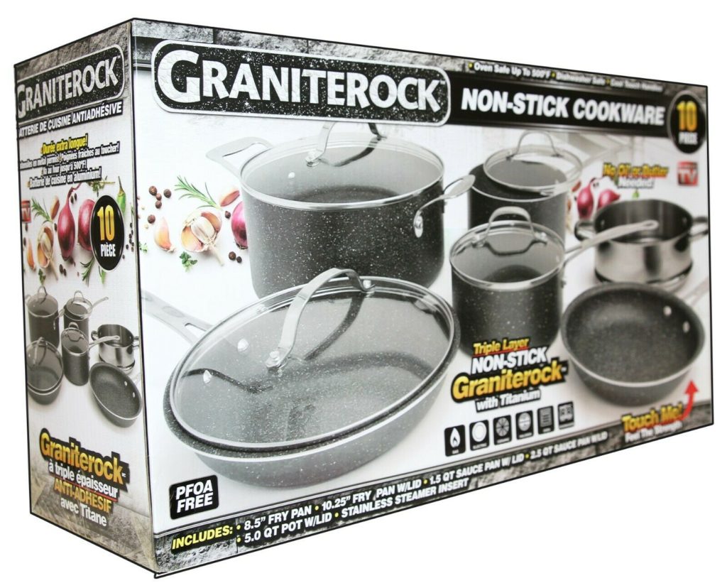 Graniterock 10Pc NonStick CookWare Best Of As Seen On TV