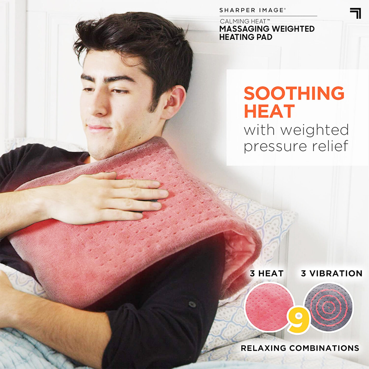 SHARPER IMAGE CALMING WEIGHTED HEATED PAD Best Of As Seen On TV