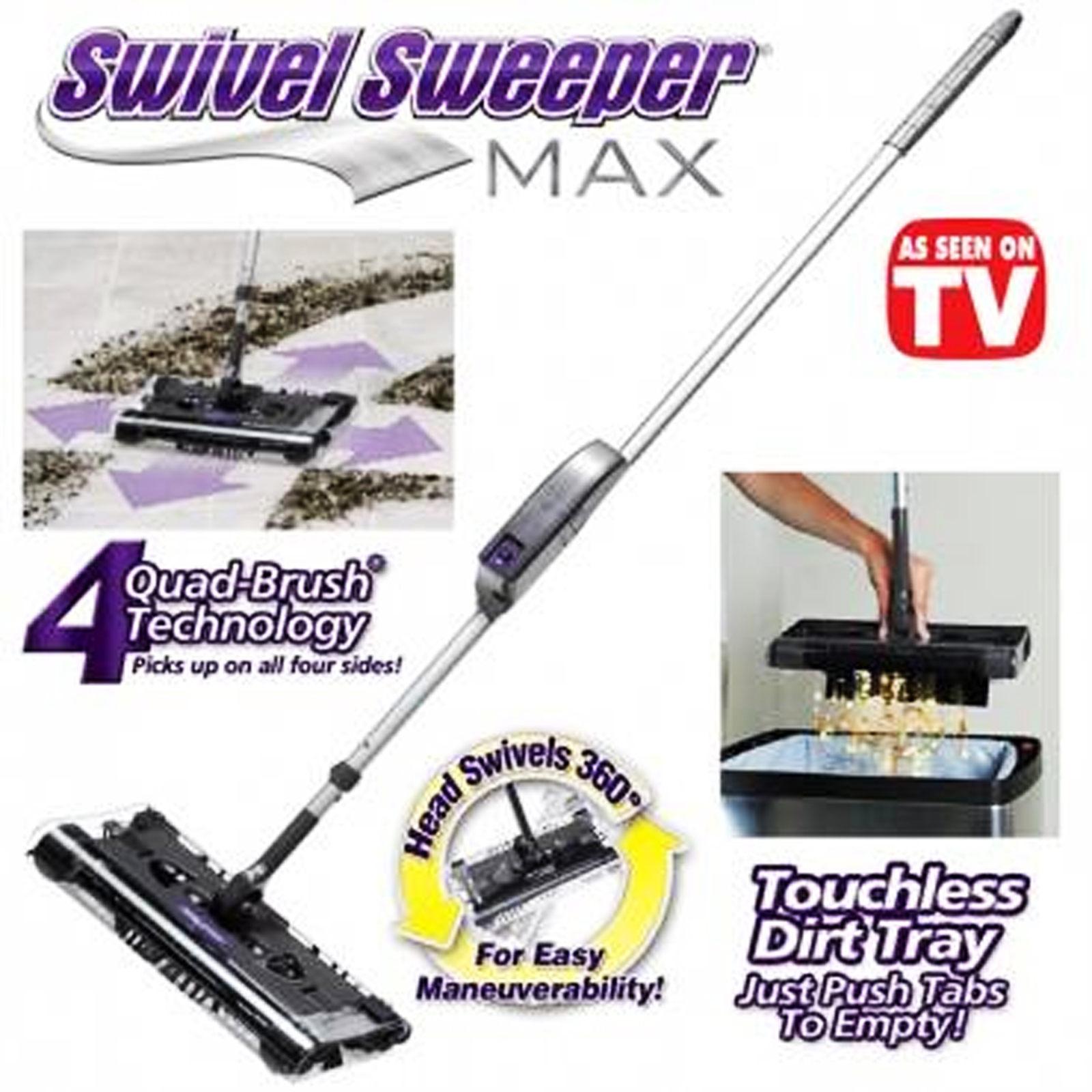 New SWIVEL SWEEPER MAX Replacement Set of 5 Brush Bristles 