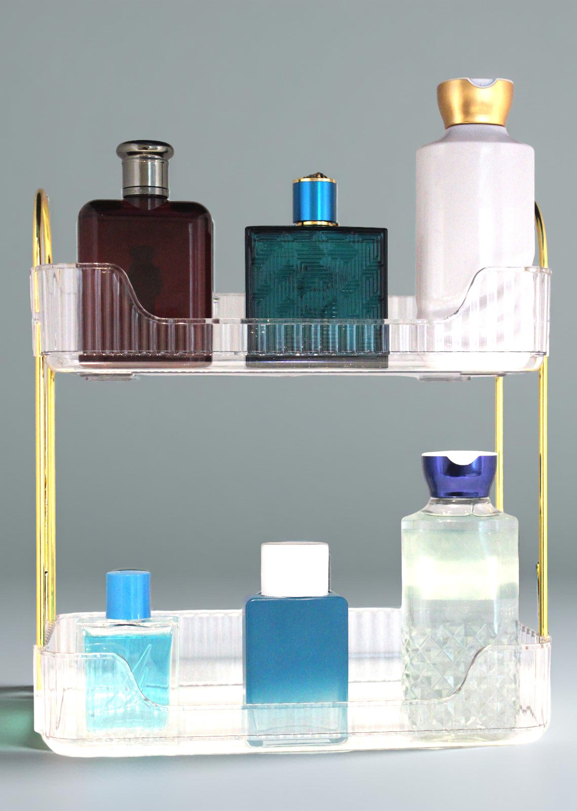 Countertop Organizer Shelves 2- Tier with Transparent Trays